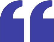Blue quotation marks on a black background.
