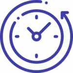 Clock icon with circular arrow.