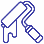 Paint roller icon with dripping paint.
